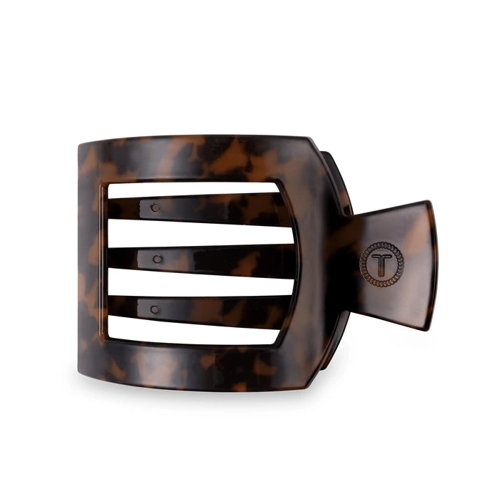 Tortoise Large Flat Square Hair Clip by TELETIES