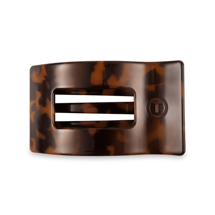 Tortoise Medium Flat Rectangle Hair Clip by TELETIES
