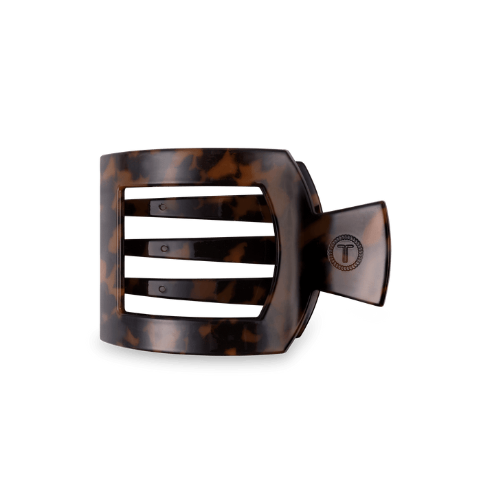 Tortoise Medium Flat Square Hair Clip by TELETIES