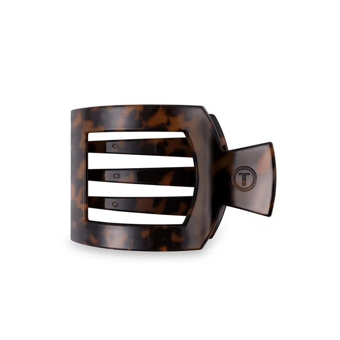 Tortoise Medium Flat Square Hair Clip by TELETIES