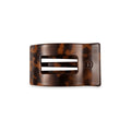 Tortoise Small Flat Rectangle Hair Clip by TELETIES