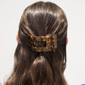 Tortoise Small Flat Rectangle Hair Clip by TELETIES