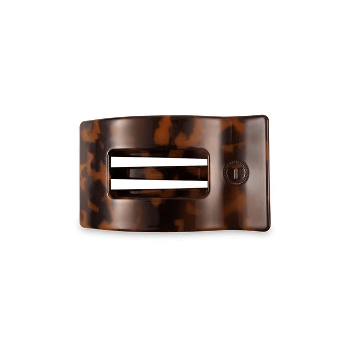 Tortoise Small Flat Rectangle Hair Clip by TELETIES
