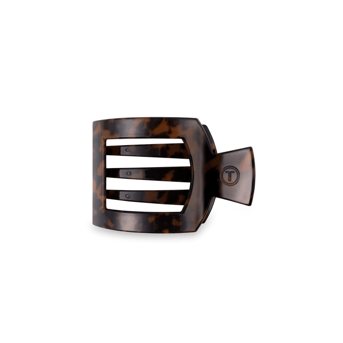 Tortoise Small Flat Square Hair Clip by TELETIES