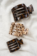 Tortoise Small Flat Square Hair Clip by TELETIES