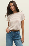Tourist Striped Tee | Natural Heather by Boutique 23