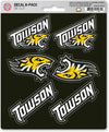 Towson University Tigers 6-Piece Decal Sticker Set, 5x6 Inch Sheet, Gift for football fans for any hard surfaces around home, automotive, personal items