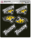 Towson University Tigers 6-Piece Decal Sticker Set, 5x6 Inch Sheet, Gift for football fans for any hard surfaces around home, automotive, personal items by Fielders Choice