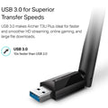 TP-Link USB WiFi Adapter for Desktop PC with 2.4GHz/5GHz High Gain Antenna (Refurbished) by DailySale