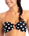 California Waves Polka Dot Stretch Convertible Ring Bralette Bikini Top, Small by Vanessa Jane