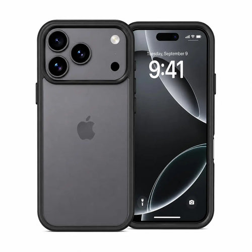 Translucent Matte Case for iPhone 17 Pro, Slim Shockproof Cover, 10FT Military Grade Drop Protection, Anti-Scratch Bumper, Black by Generic