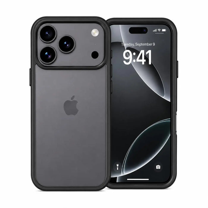 Translucent Matte Case for iPhone 17 Pro, Slim Shockproof Cover, 10FT Military Grade Drop Protection, Anti-Scratch Bumper, Black by Generic