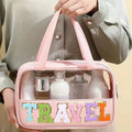 Transparent Letter Pattern Makeup Bag with Handle by DailySale