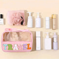 Transparent Letter Pattern Makeup Bag with Handle by DailySale
