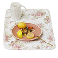 DaDa Bedding Set of 4-Pieces Dainty Cottage Floral Roses Quilted Cotton Dining Table Placemats 13” x 19” (3036) by DaDalogy Bedding Collection