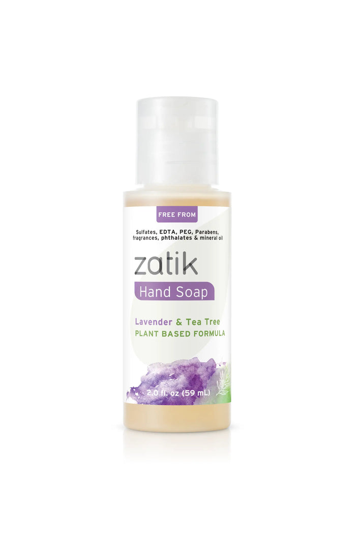 Travel Size Liquid Hand Soap - Lavender & Tea Tree by Zatik Naturals