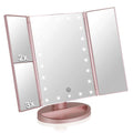 Tri-fold Vanity Makeup LED USB Touch Screen 10X Magnifing Mirror by DailySale
