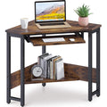 Triangle Computer Desk, Smooth Keyboard Tray& Storage Shelves by DailySale