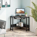 Triangle Computer Desk, Smooth Keyboard Tray& Storage Shelves by DailySale