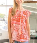 Tribal Printed Sleeveless Top - Pink by Boutique 23