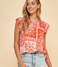 Tribal Printed Sleeveless Top - Pink by Boutique 23