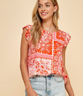 Tribal Printed Sleeveless Top - Pink by Boutique 23