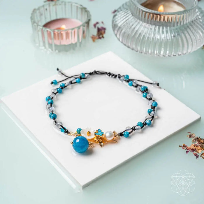 Triple Crystal Anklet of Positivity by Conscious Items