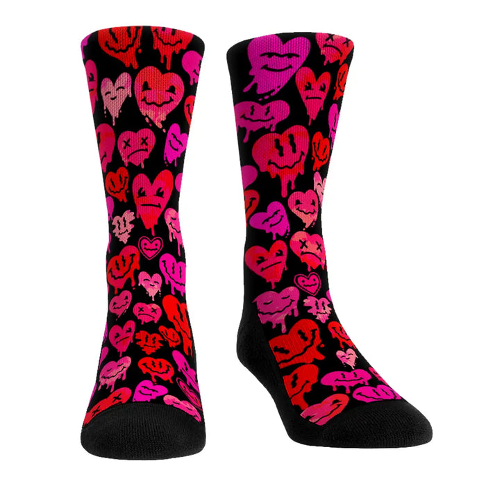 Trippy Hearts (Black) by Rock 'Em Socks