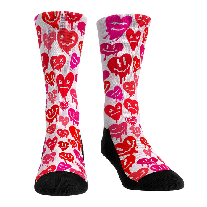 Trippy Hearts (White) by Rock 'Em Socks