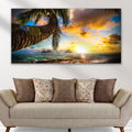 Tropical Blue Beach Hawaii Sunset Canvas Wall Art by Tailored Canvases