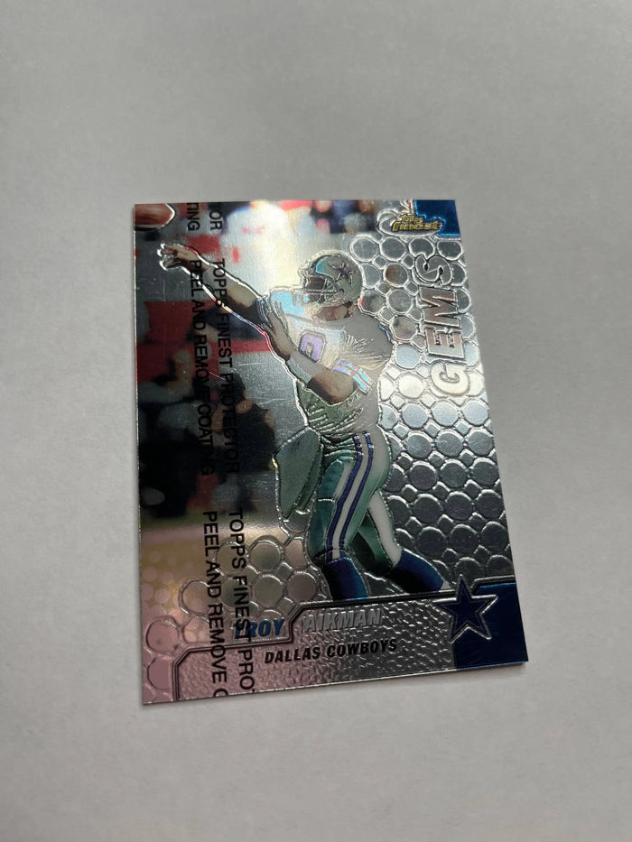 Troy Aikman 1999 Topps Finest Gems, Dallas Cowboys (Protective Coating Intact) by Price Is Right Miami