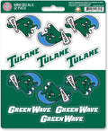 Tulane University Green Wave 12-Piece Mini Decal Sticker Set, 5x6 Inch Sheet, Gift for football fans for any hard surfaces around home, automotive, personal items by Fielders Choice
