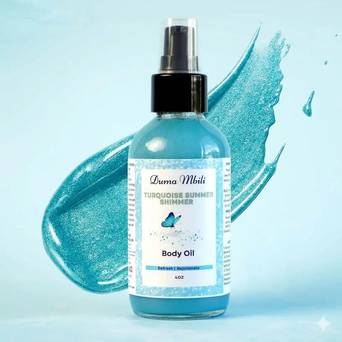Turquoise Summer Shimmer Body Oil by Duma Mbili LLC