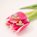 Turquoise Curved Bar Stud Earrings by Christina Greene
