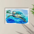 Turtle Oasis Watercolor Canvas Wall Art by Tailored Canvases