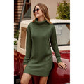 Turtleneck Pullover Sweaters Casual Long Sleeve Plain Winter Knit Sweater Dress by DailySale
