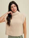 Turtleneck Sweater Top - Natural by Boutique 23