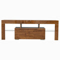 TV Stand with LED Lights Open Shelf Console Storage Table by DailySale
