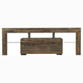 TV Stand with LED Lights Open Shelf Console Storage Table by DailySale