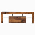 TV Stand with LED Lights Open Shelf Console Storage Table by DailySale