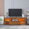 TV Stand with LED Lights Open Shelf Console Storage Table