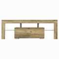 TV Stand with LED Lights Open Shelf Console Storage Table by DailySale