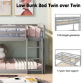 Twin Over Twin Floor Bunk Bed with Ladder by DailySale
