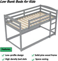 Twin Over Twin Floor Bunk Bed with Ladder by DailySale