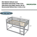 Twin Over Twin Floor Bunk Bed with Ladder by DailySale