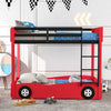 Twin Size Car-Shaped Bunk Bed with Wheels