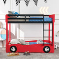 Twin Size Car-Shaped Bunk Bed with Wheels by DailySale