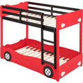Twin Size Car-Shaped Bunk Bed with Wheels by DailySale