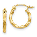 Twisted 14k Gold Hoop Earrings by Fine Color Jewels