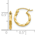 Twisted 14k Gold Hoop Earrings by Fine Color Jewels